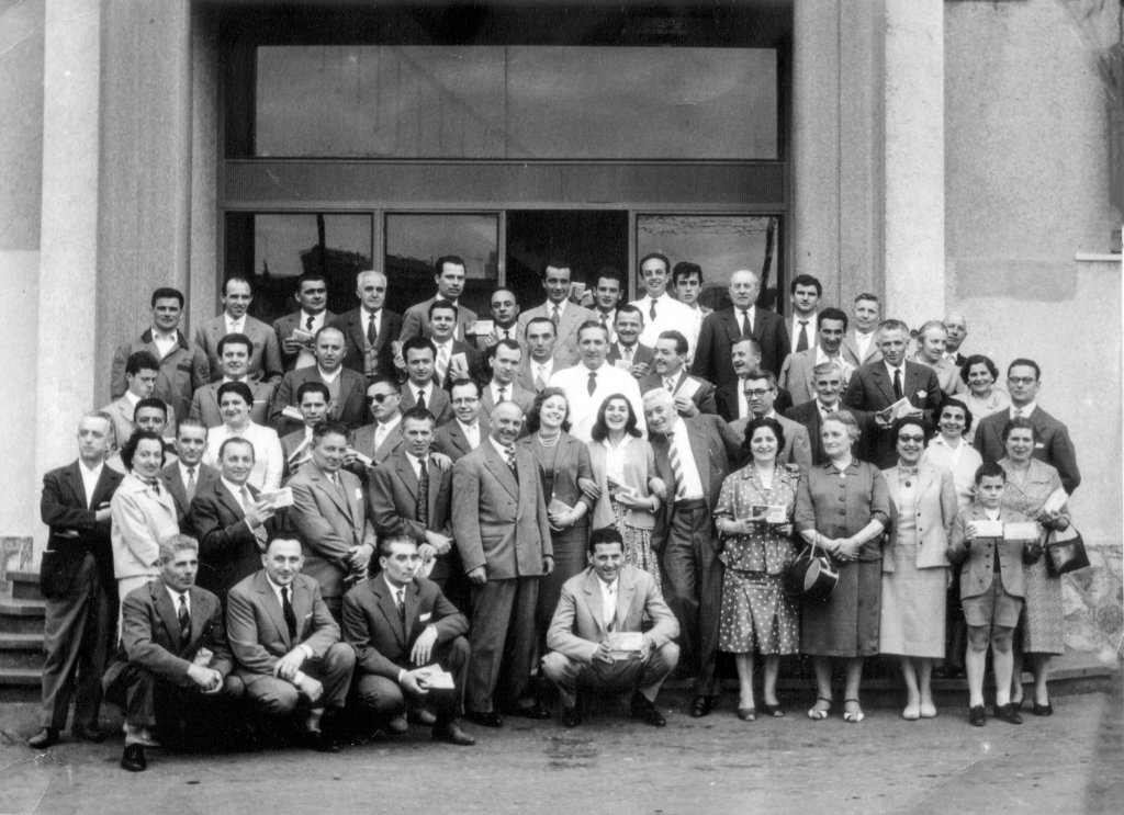 Renato Marastoni e Ferruccio Catellani alla sede Saiwa 1958-05